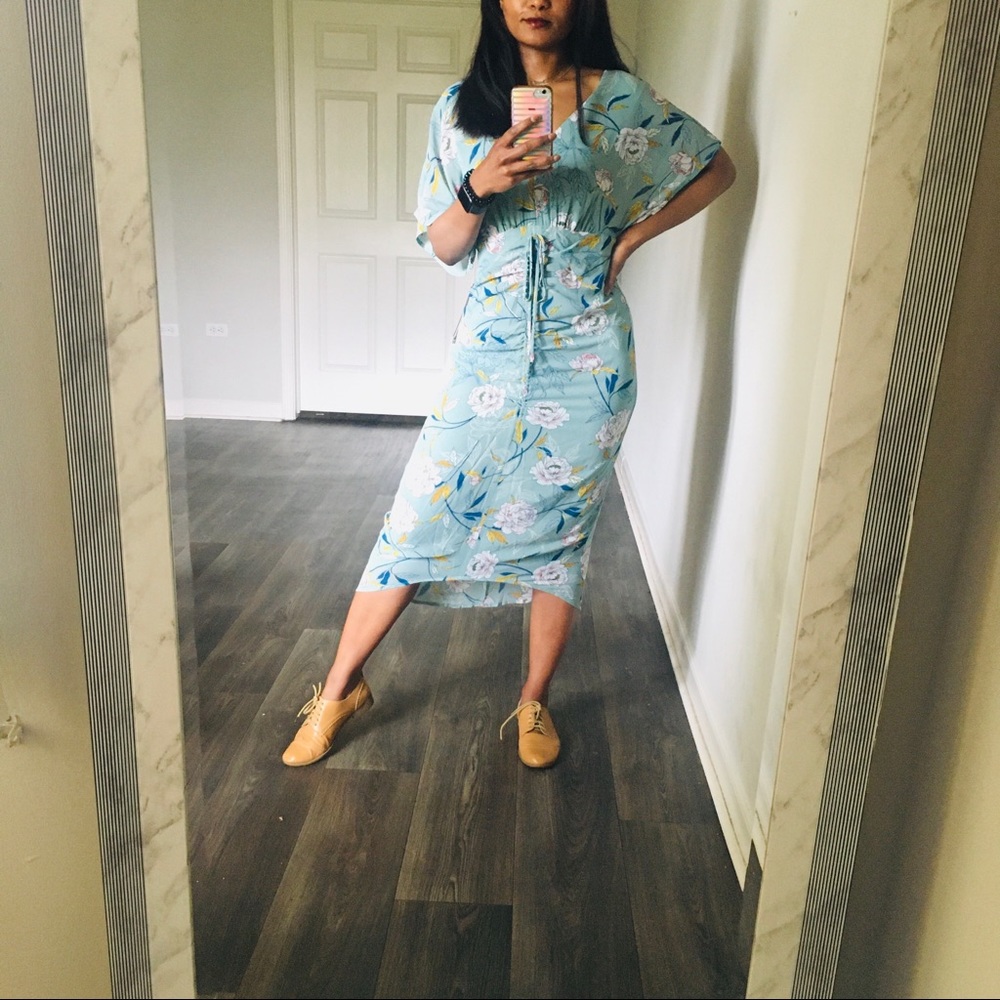 Floral Print Midi Dress small